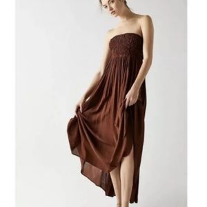 Free People Endless Summer Turning Up The Temperature Brown Maxi Dress XS